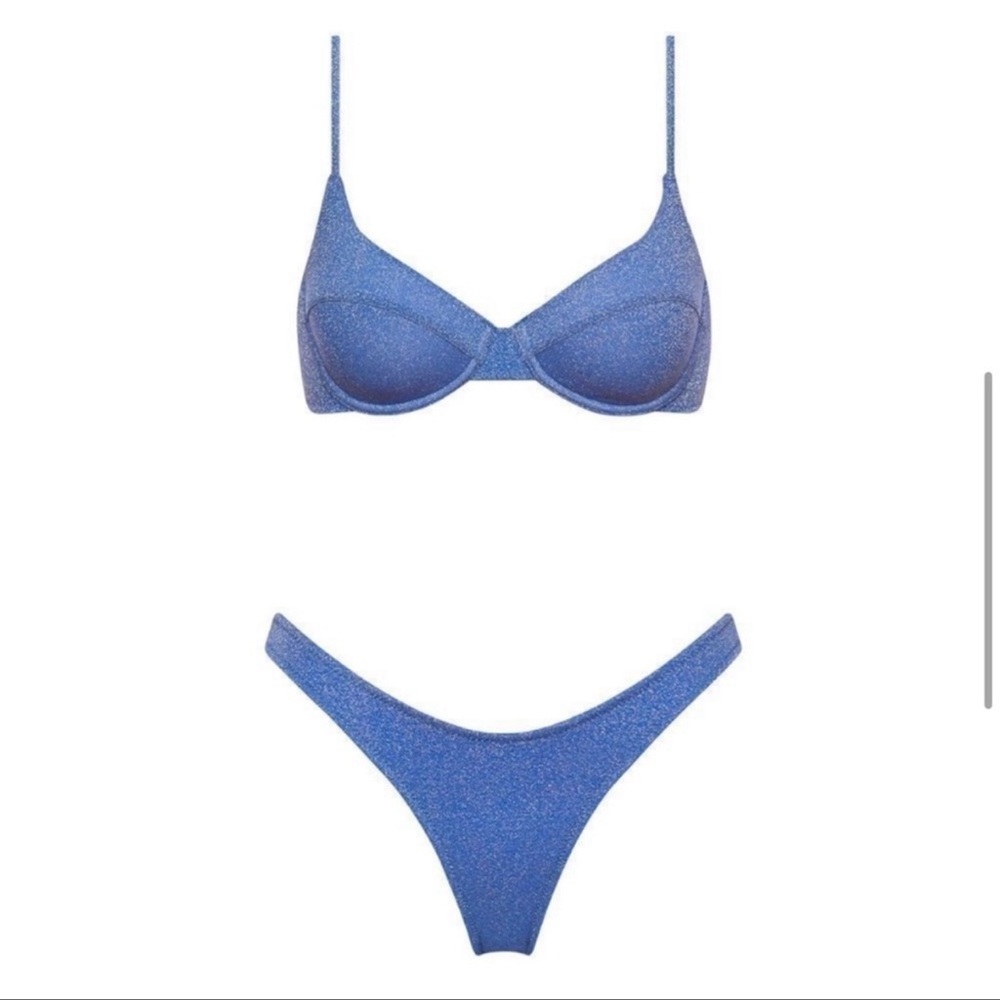 triangl swimwear Blue Sparkle Bikini Set